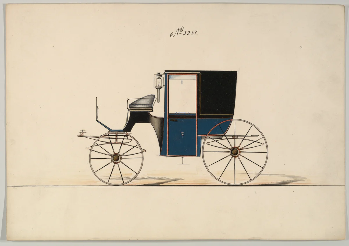 Brougham #3251 by Brewster & Co., drawing, 1876