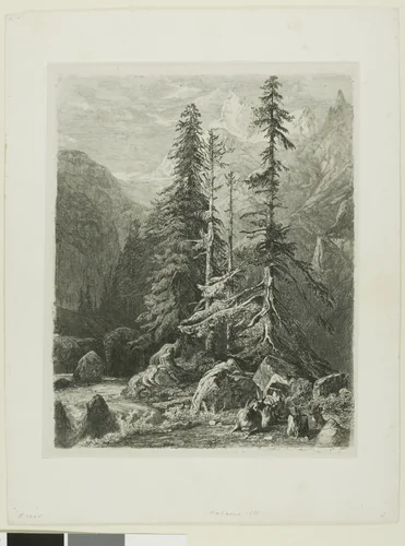 Alpine Landscape by Alexandre Calame, print, 1830-1864