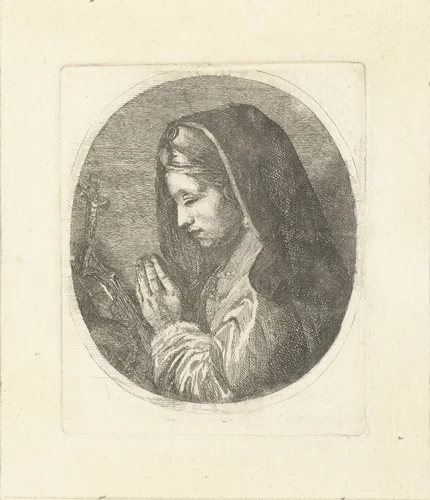 Maria Magdalena in gebed by Louis Bernard Coclers, print, 1756-1817