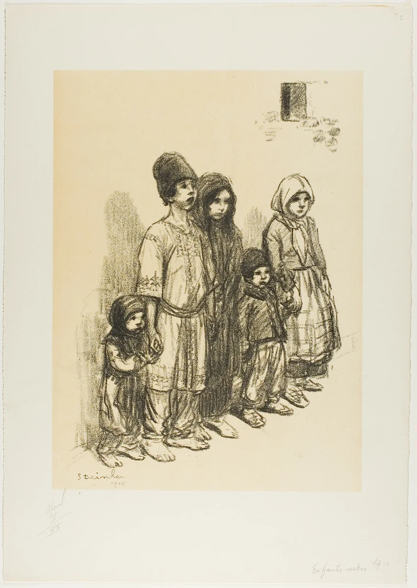 Serbian Children by Théophile Alexandre Steinlen, print, 1915