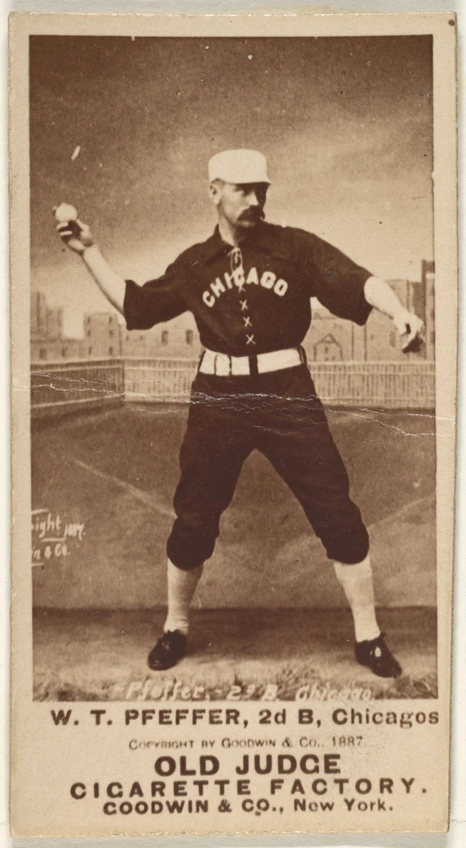 Fred "Dandelion" Pfeffer, 2nd Base, Chicago, from the Old Judge series (N172) for Old Judge Cigarettes by Goodwin & Company, photograph, 1887