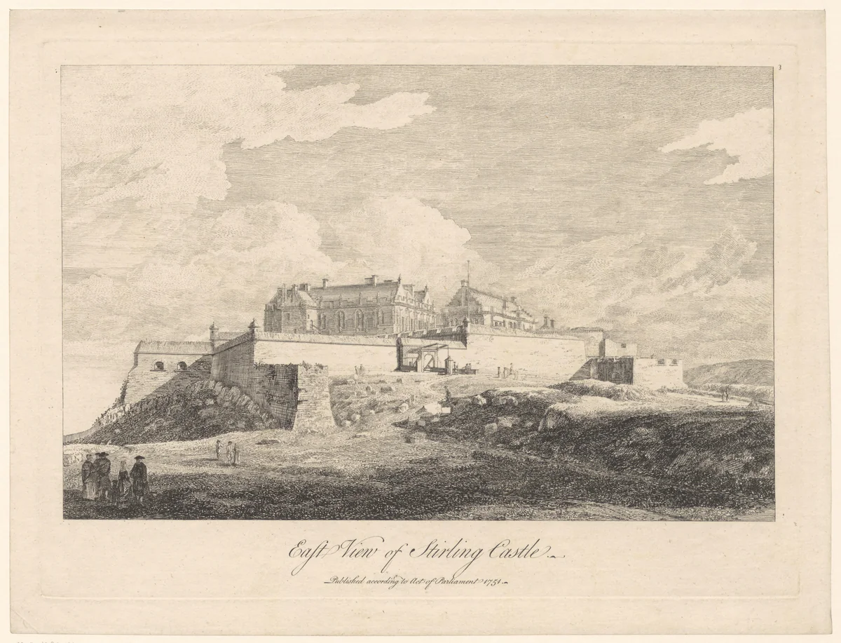 Gezicht op Stirling Castle by Paul Sandby, print, 1751