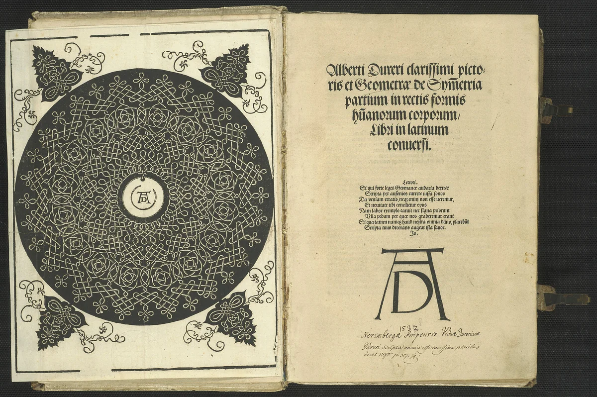 The Third Knot, tipped into The Painter's Manual and other texts by Albrecht Dürer, print, 1525-1538