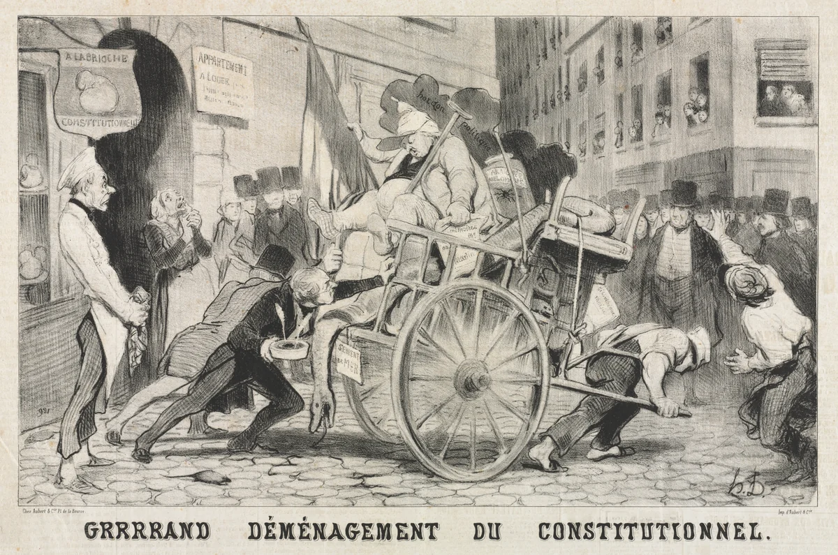 Great Removal of the Constitutional Establishment by Honoré Daumier, print, 1846