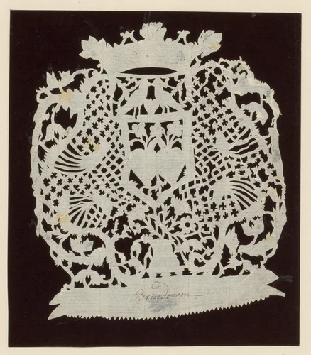 Huwelijksknipsel met harten en dieren by anonymous, other, 1750-1849