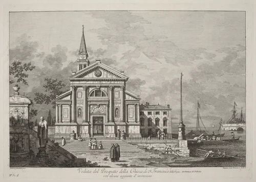 Veduta del Prospetto della Chiesa del S. Francesco by Joseph Wagner, Canaletto, print, 1742