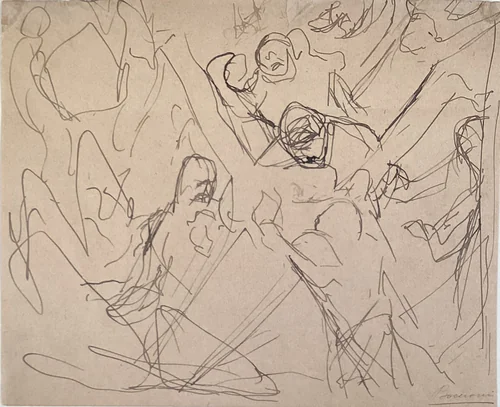 Study for "Mourning" by Umberto Boccioni, drawing, 1910