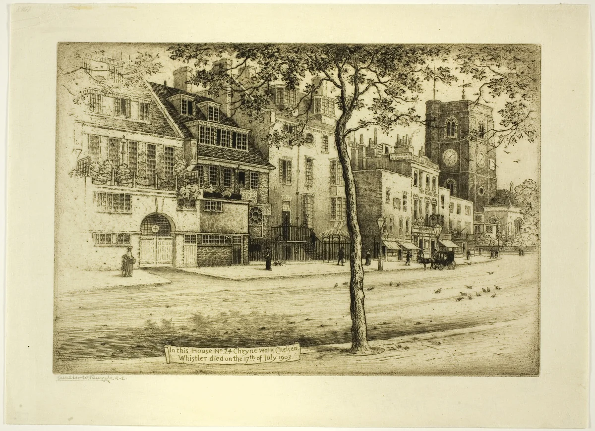 Cheyne Walk by Walter William Burgess, print, 1876-1908