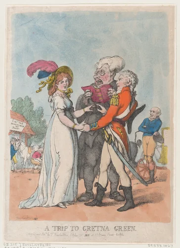 A Trip to Gretna Green by Thomas Rowlandson, print, 1803