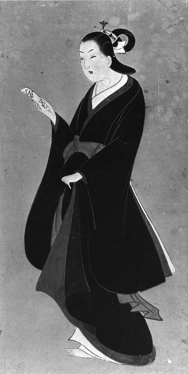 Beauty with Letter by Kaigetsudō, painting, 1800-1868