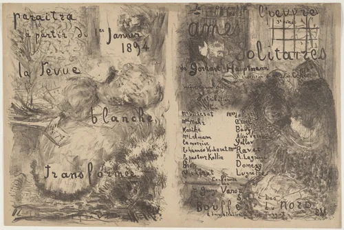 Program for Âmes Solitaires by Édouard Vuillard, print, 1893