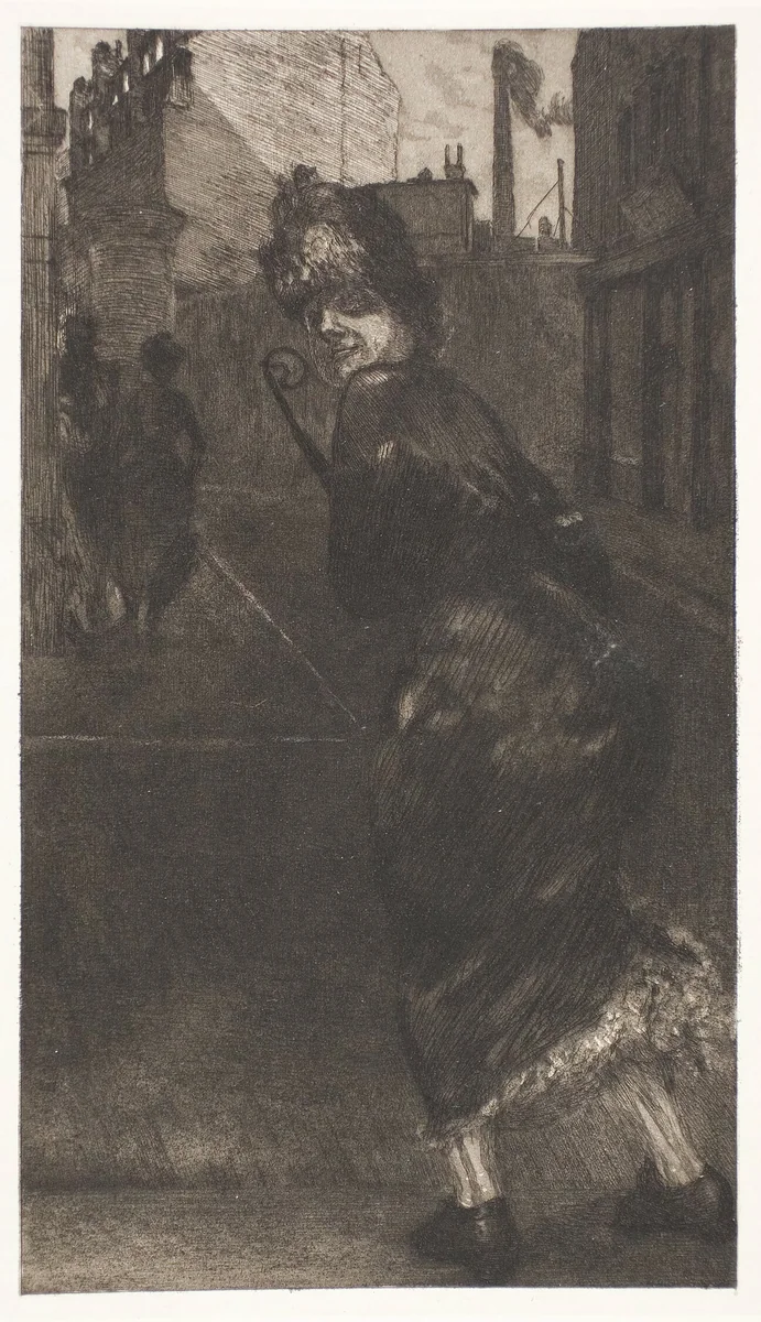 On the Street, plate nine from A Life by Max Klinger, print, 1884