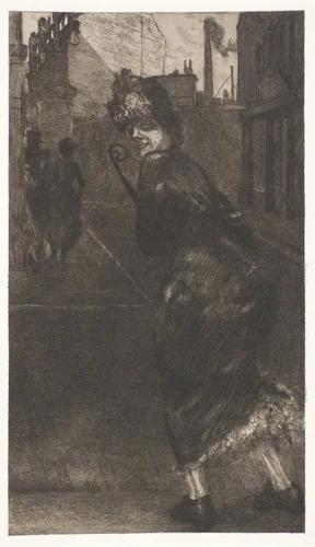 On the Street, plate nine from A Life by Max Klinger, print, 1884