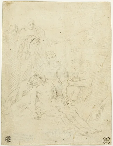 Pieta by Simone Cantarini, drawing, 1632-1700