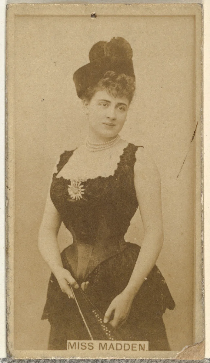 Miss Madden, from the Actors and Actresses series (N145-8) issued by Duke Sons & Co. to promote Duke Cigarettes by W. Duke, Sons & Co., photograph, 1890-1895