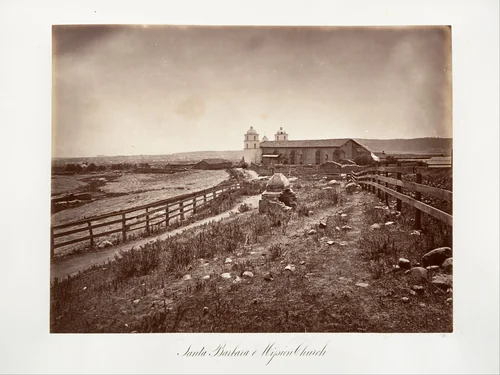 Santa Barbara and Mission Church by Carleton E. Watkins, photograph, 1876