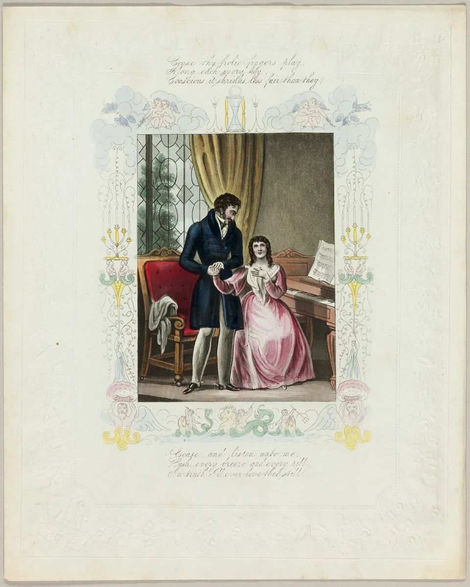Cease Thy Frolic Fingers Play (valentine) by Unknown Artist, other, 1835-1845