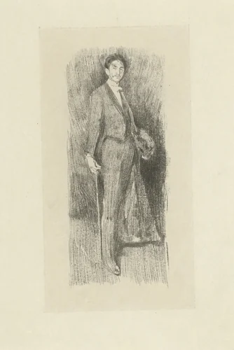 Portret van Robert de Montesquion by James Abbott McNeill Whistler, print, 1895