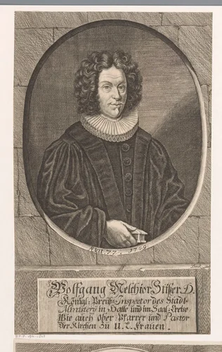 Portret van Wolfgang Melchior Stisser by Johann Martin Bernigeroth, print, 1709