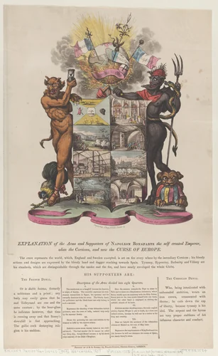 Explanation of the Arms and Supporters of Napoleon Bonaparte by anonymous, print, 1808