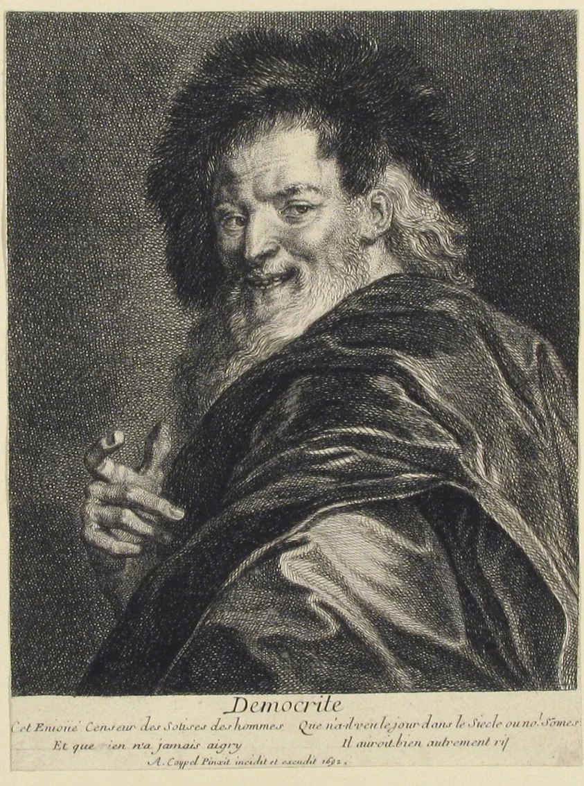 Democrite by Antoine Coypel, print, 1692