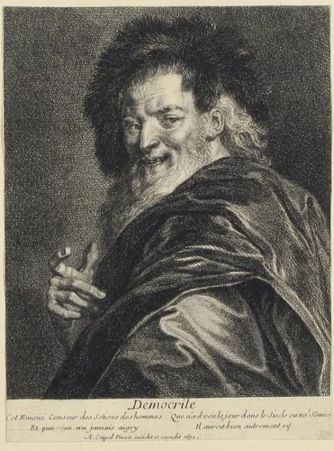 Democrite by Antoine Coypel, print, 1692