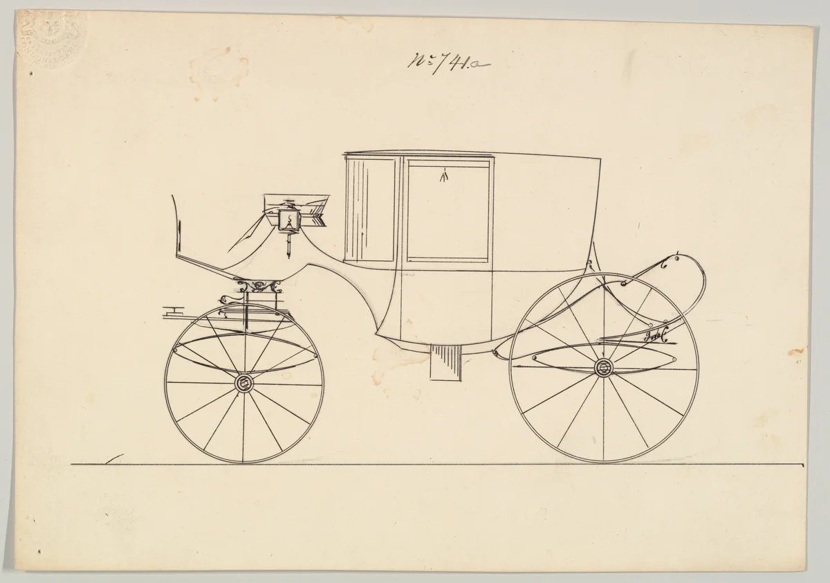 Coupé # 741a by Brewster & Co., drawing, 1850-1870