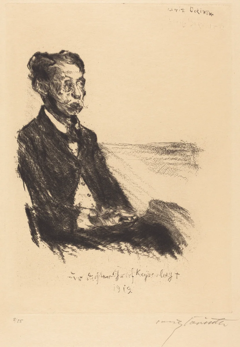 Bildnis des Grafen Keyserling (Portrait of Count Keyserling) by Lovis Corinth, print, 1919