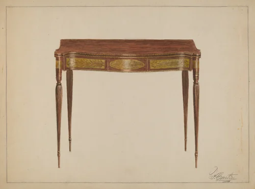 Card Table by Ferdinand Cartier, index of american design, 1935-1942