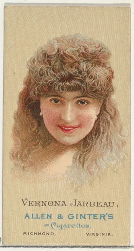 Vernona Jarbeau, from World's Beauties, Series 2 (N27) for Allen & Ginter Cigarettes by Allen & Ginter, print, 1888