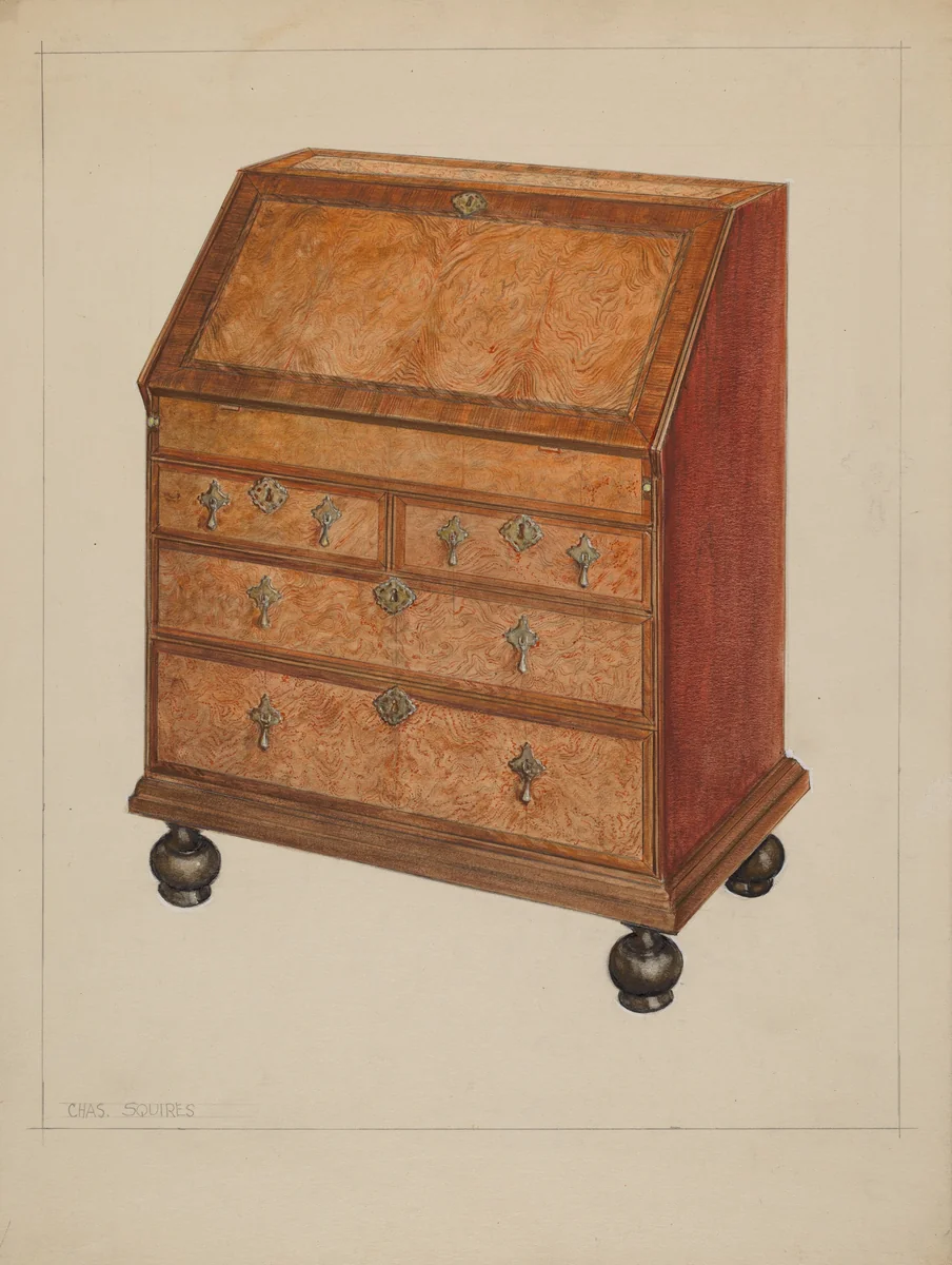 Desk by Charles Squires, index of american design, 1937