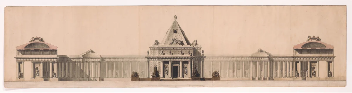 Elevation of a Monument by Jean Jacques Huvé, drawing, 1755-1809