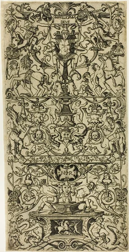 Ornament Panel with Mars, God of Battles by Nicoletto da Modena, print, 1502-1512
