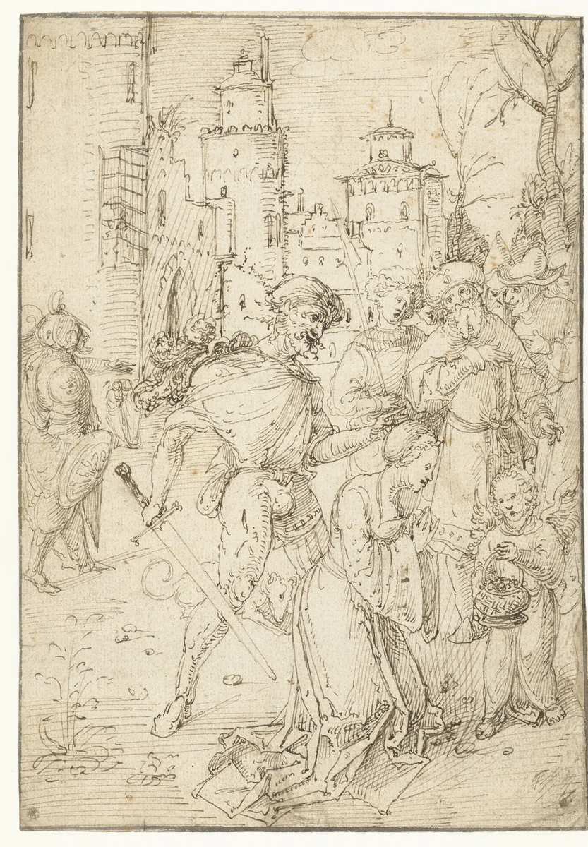 Onthoofding van de heilige Dorothea by Unknown, drawing, 1510-1555