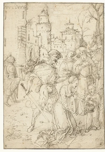 Onthoofding van de heilige Dorothea by Unknown, drawing, 1510-1555