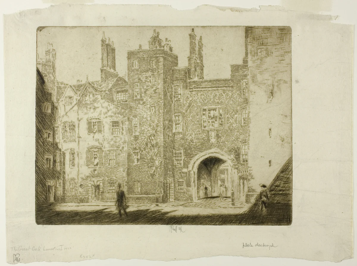 The Great Gate, Lincoln's Inn by Joseph Pennell, print, 1905