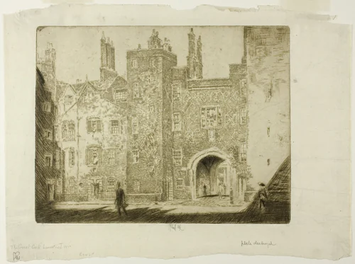 The Great Gate, Lincoln's Inn by Joseph Pennell, print, 1905