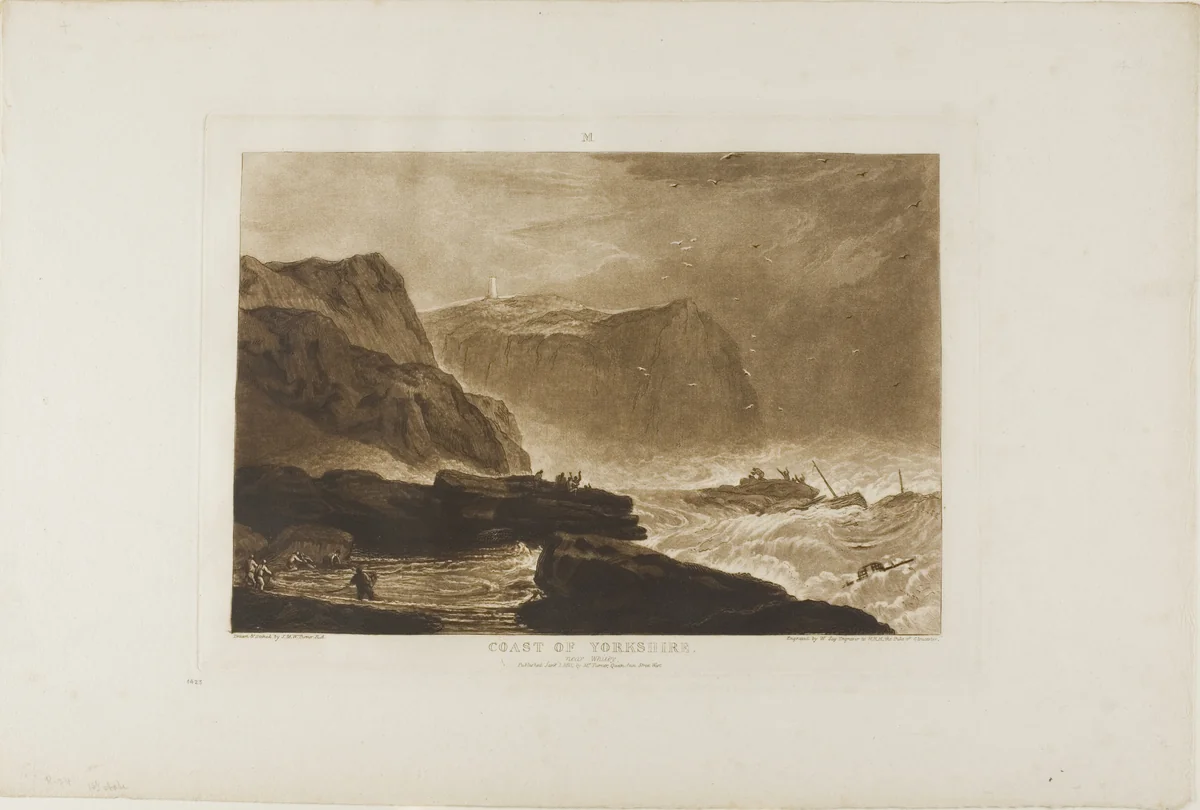 Coast of Yorkshire, plate 24 from Liber Stuidorum by Joseph Mallord William Turner, print, 1811