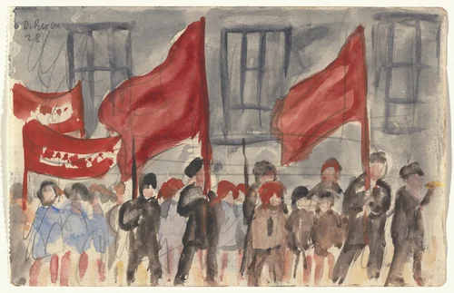 May Day, Moscow by Diego Rivera, drawing, 1928