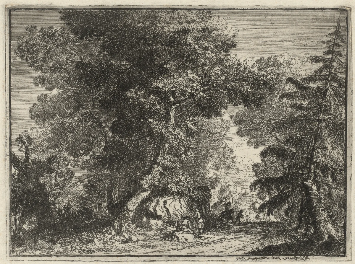 A Road through the Woods by Philipp Hieronymus Brinckmann, print, 1740