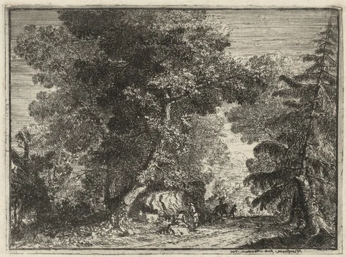 A Road through the Woods by Philipp Hieronymus Brinckmann, print, 1740