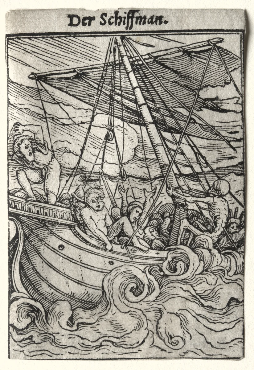 Dance of Death: The Sailor by Hans Holbein the Younger, print, 1521-1526