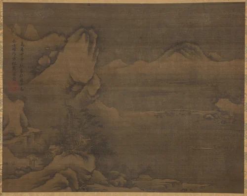 Snowscape with Figures by Kim Si, painting, 1584