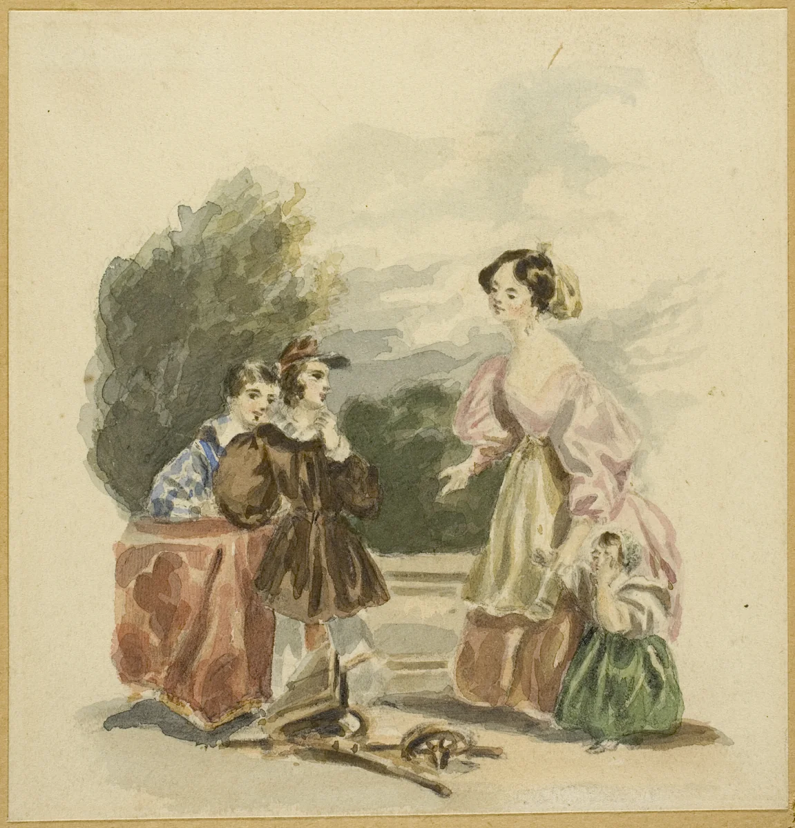 The Broken Toy by Alfred Edward Chalon, painting, 1800-1860