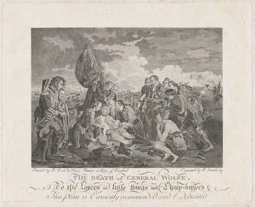 The Death of General Wolfe (September 13, 1759) by P. Somebody, print, 1776-1790