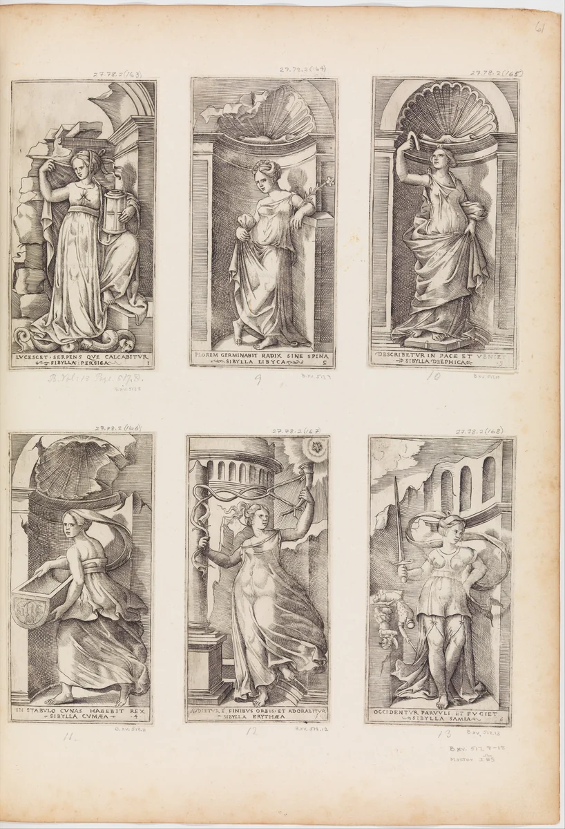 The Eritrean Sibyl by Master with the Name of Jesus, print, 1500-1599