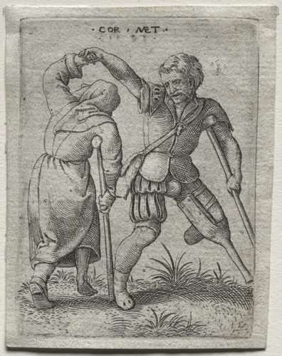 Dancing Cripples by Cornelis Massys, print, 1528-1548