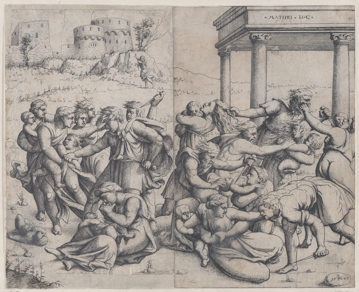 The Massacre of the Innocents by Augustin Hirschvogel, print, 1545