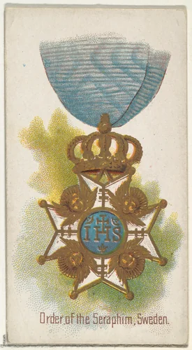 Order of the Seraphim, Sweden, from the World's Decorations series (N30) for Allen & Ginter Cigarettes by Allen & Ginter, print, 1890