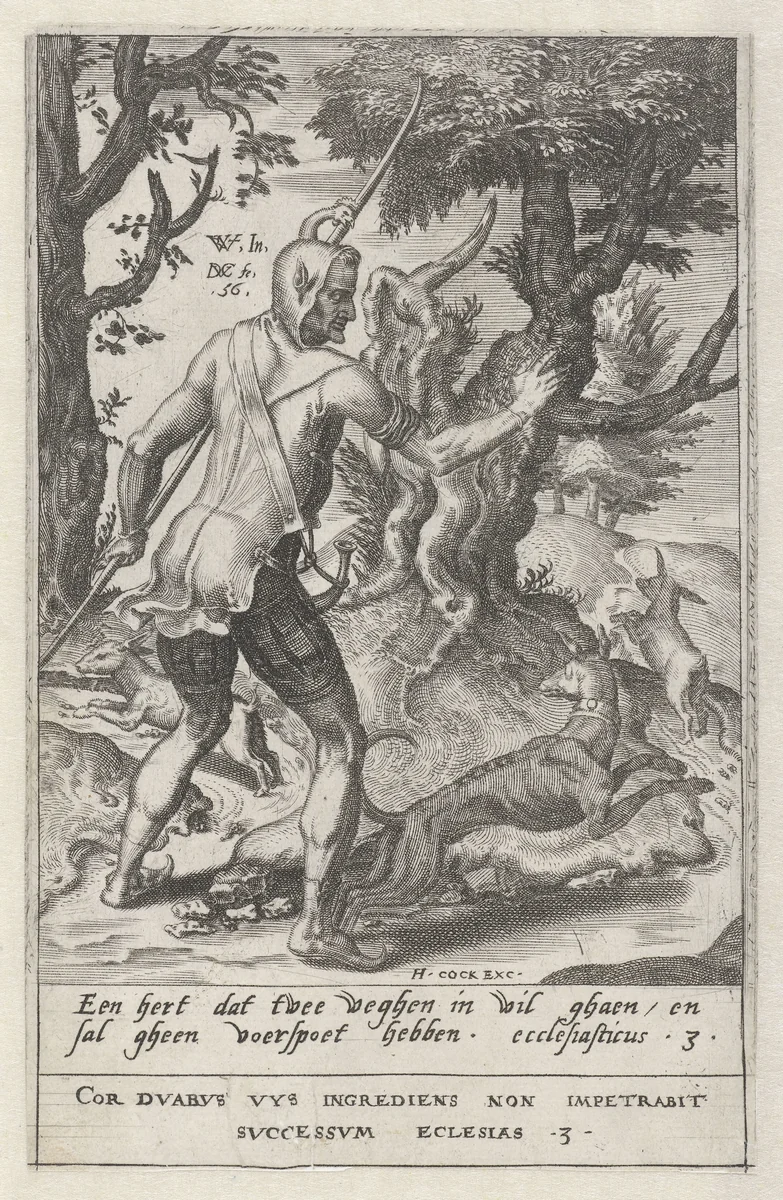 Niemand kan twee meesters dienen by Unknown, print, 1556